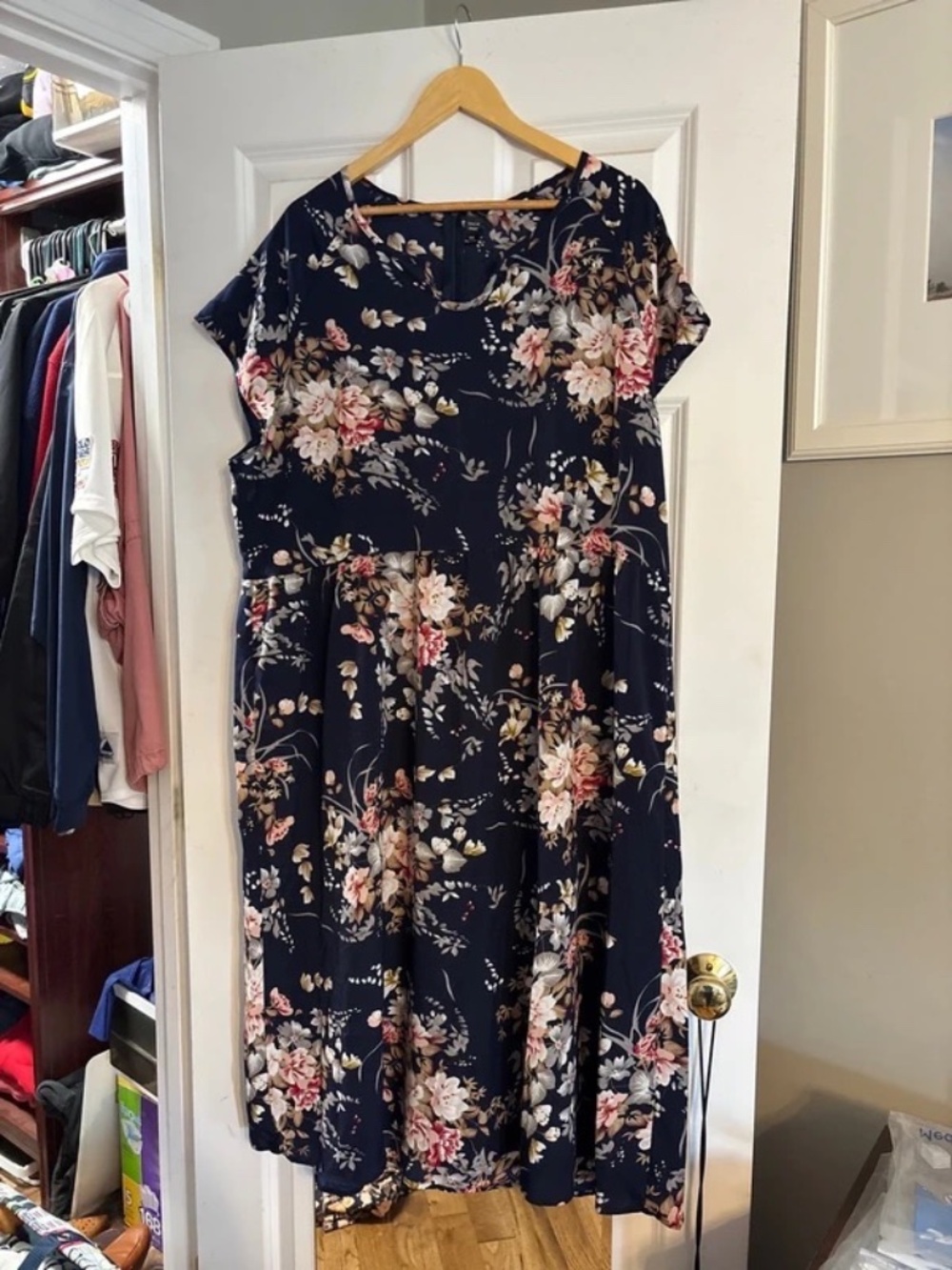 Navy Blue Floral Dress